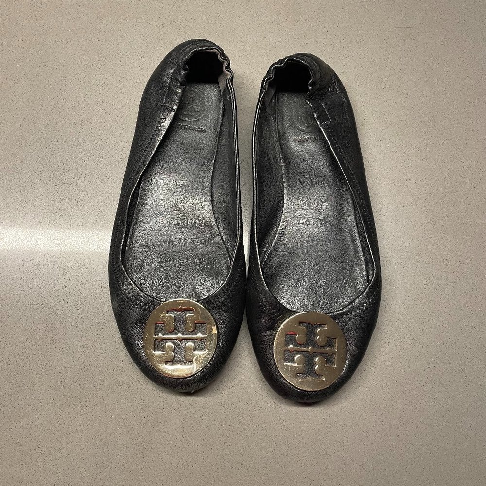 Tory Burch Minnie Travel Ballet Flat - Black/Gold